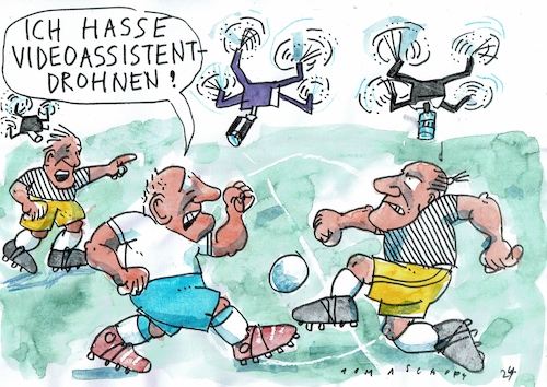 Cartoon: Video (medium) by Jan Tomaschoff tagged fußbvall,videobeweis,fußbvall,videobeweis