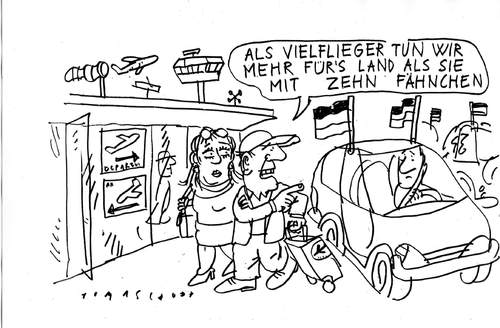 Cartoon: vielflieger (medium) by Jan Tomaschoff tagged vielflieger,autos,vielflieger,autos,fliegen