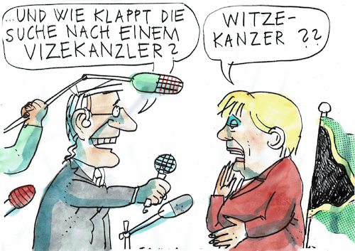 Cartoon: Vize (medium) by Jan Tomaschoff tagged merkel,nachfolge,merkel,nachfolge