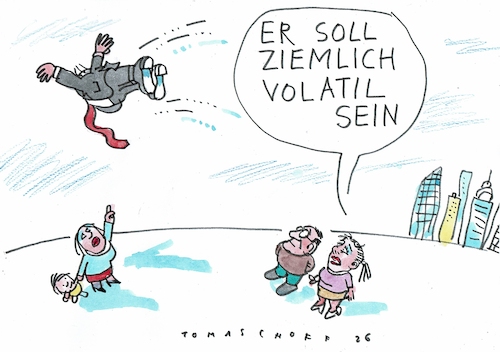 Cartoon: volatil (medium) by Jan Tomaschoff tagged politiker,trump,politiker,trump