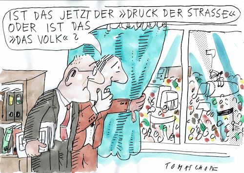 Cartoon: Volk (medium) by Jan Tomaschoff tagged straße,volk,demokratie,straße,volk,demokratie