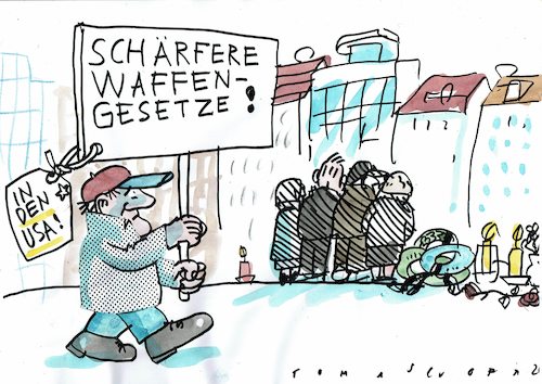 Cartoon: Waffengesetze (medium) by Jan Tomaschoff tagged gewlt,waffen,gesetze,gewlt,waffen,gesetze