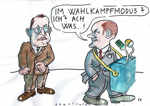 Cartoon: Wahlkampf (medium) by Jan Tomaschoff tagged spd,cdu,groko,wahlkampf,spd,cdu,groko,wahlkampf