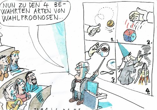 Cartoon: Wahlprognosen (medium) by Jan Tomaschoff tagged wahlen,meinungsforschung,wahlen,meinungsforschung