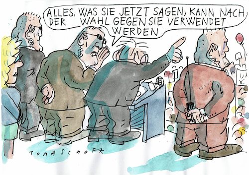 Cartoon: Wahlversprechen (medium) by Jan Tomaschoff tagged wahlen,lügen,wahlen,lügen