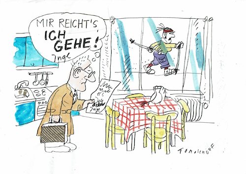 Cartoon: walking (medium) by Jan Tomaschoff tagged ehe,trennung,ehe,trennung