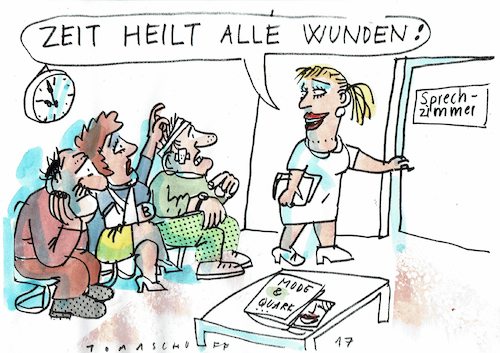 Cartoon: Warten (medium) by Jan Tomaschoff tagged arzt,gesundheit,warten,arzt,gesundheit,warten