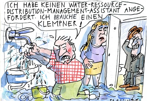 Cartoon: Wasser (medium) by Jan Tomaschoff tagged fachkräfte,handwerk,fachkräfte,handwerk