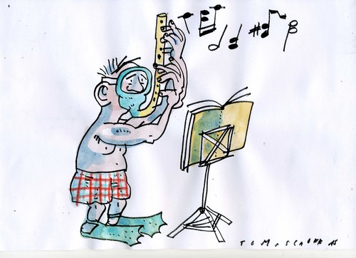 Cartoon: Wassermusik (medium) by Jan Tomaschoff tagged tauchen,schwimmen,musik,tauchen,schwimmen,musik