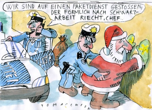 Cartoon: Weihnachtsmann (medium) by Jan Tomaschoff tagged weihnachten,geschenke,weihnachten,geschenke