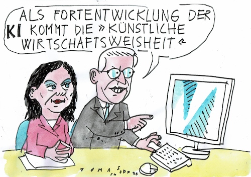 Cartoon: Weisheit (medium) by Jan Tomaschoff tagged ki,reiche,wirtschaft,ki,reiche,wirtschaft