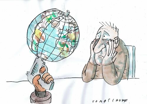 Cartoon: Welt (medium) by Jan Tomaschoff tagged krisen,kriege,gewalt,krisen,kriege,gewalt