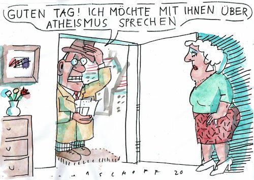 Cartoon: Weltanschauung (medium) by Jan Tomaschoff tagged religion,atheismus,philosophie,religion,atheismus,philosophie