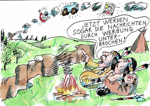 Cartoon: Werbung (medium) by Jan Tomaschoff tagged werbung,tv,nachrichten,werbung,tv,nachrichten
