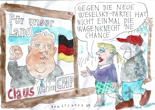 Cartoon: Weselsky (medium) by Jan Tomaschoff tagged lokführer,weselsky,wagenknecht,lokführer,weselsky,wagenknecht