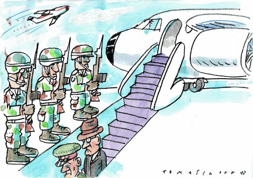 Cartoon: Willkommen (medium) by Jan Tomaschoff tagged politik,feindschaft,freundschaft,politik,feindschaft,freundschaft