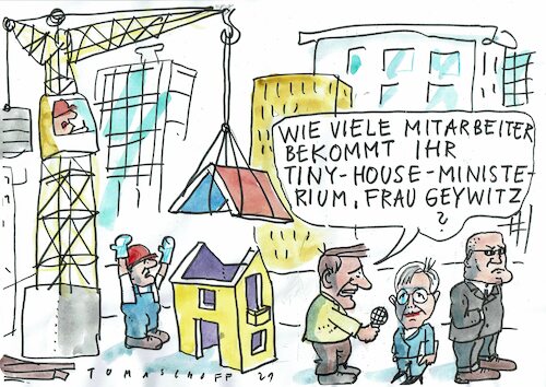 Cartoon: Wohnungsbau (medium) by Jan Tomaschoff tagged wohnungsnot,bau,wohnungsnot,bau