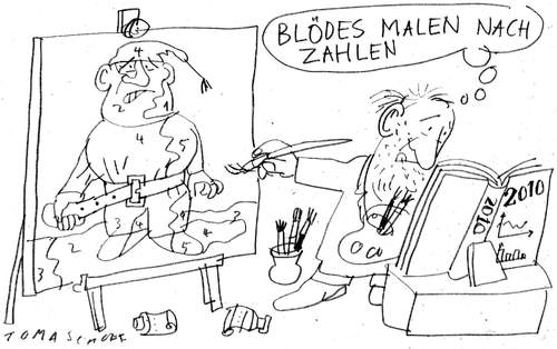 Cartoon: Zahlen (medium) by Jan Tomaschoff tagged haushalt,verschuldung