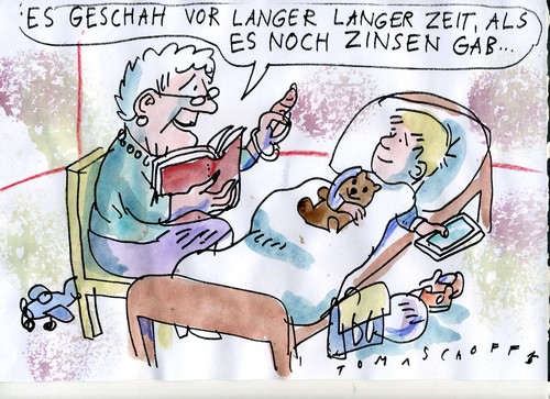 Cartoon: Zinsen (medium) by Jan Tomaschoff tagged märchen,nullzinsen,märchen,nullzinsen