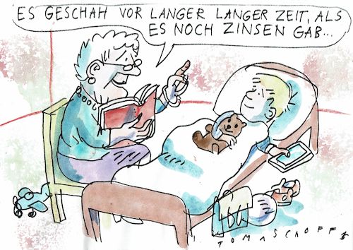 Cartoon: Zinsen (medium) by Jan Tomaschoff tagged banken,finanzen,zinsen,banken,finanzen,zinsen