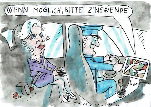 Cartoon: Zinswende (medium) by Jan Tomaschoff tagged banken,zinsen,strafzinsen,sparer,banken,zinsen,strafzinsen,sparer