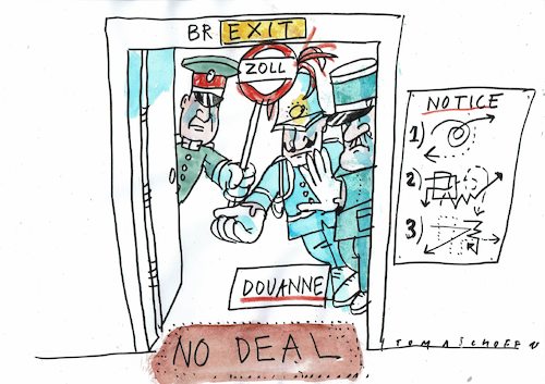 Cartoon: Zoll (medium) by Jan Tomaschoff tagged brexit,zollunion,brexit,zollunion