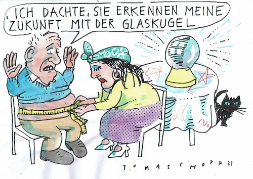 Cartoon: Zukunft (medium) by Jan Tomaschoff tagged gesundheit,übergewicht,risikofaktor,gesundheit,übergewicht,risikofaktor