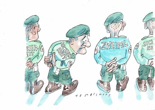 Cartoon: Zweifeil (medium) by Jan Tomaschoff tagged sicherheit,zweifel,vernunft,sicherheit,zweifel,vernunft