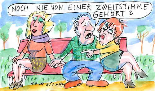 Cartoon: Zweistimme (medium) by Jan Tomaschoff tagged zweitstimme,wahlen