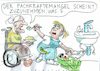 Cartoon: Mangel (small) by Jan Tomaschoff tagged pflege,personalmangen,fachkräftemangel