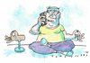 Cartoon: Nirwana (small) by Jan Tomaschoff tagged handy,unruhe,yoga,meditation