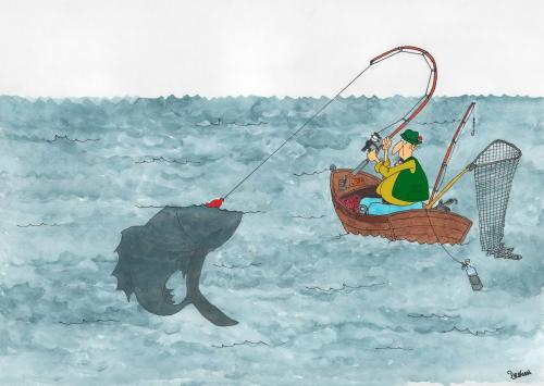 Cartoon: fishing (medium) by draganm tagged fish,fishing,fisherman,boat,sea
