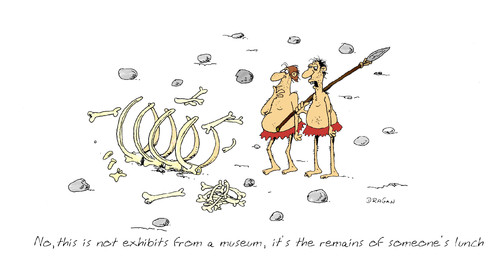 Cartoon: remains (medium) by draganm tagged remains,lunch,stone,age