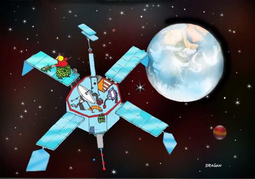 Cartoon: satelit (medium) by draganm tagged satelit