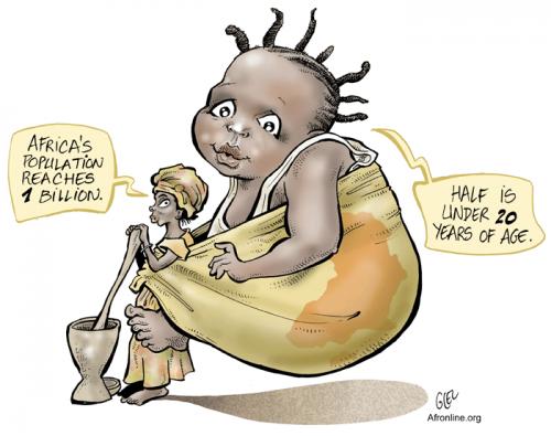 Cartoon: African Population (medium) by Damien Glez tagged population,africa