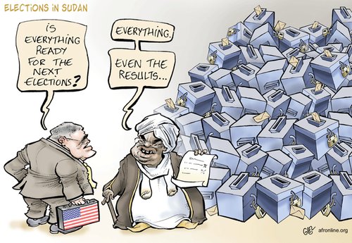 Cartoon: Elections in Sudan (medium) by Damien Glez tagged sudan,elections,africa