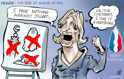 Cartoon: marine le pen (medium) by Damien Glez tagged marine,le,pen