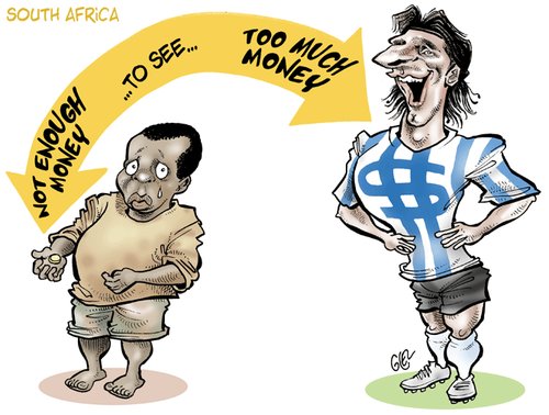 Cartoon: Mondial de Luxe (medium) by Damien Glez tagged world,cup,south,africa,football
