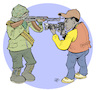 Cartoon: Press and terrorism (small) by Damien Glez tagged press,media,terrorism,reporter,jihad,islamism