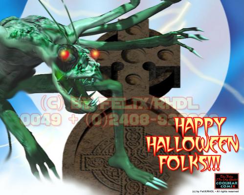 Cartoon: Happy Halloween 3D! (medium) by FeliXfromAC tagged wallpaper,stockart,monster,horror,suspense,poster,felix,alias,reinhard,horst,halloween