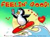 Cartoon: Feeling Good Cartoon (small) by FeliXfromAC tagged nice,animals,tiere,tier,logos,sympathiefiguren,mascots,wallpapers,characters,characterdesign,figuren,hey,melde,dich,whimsical,felix,alias,reinhard,horst,reinhard,horst,design,line,red,love,herzen,beziehung,aachen,pinguin,penguine,greeting,card,surf,surfen