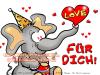 Cartoon: Für Dich! (small) by FeliXfromAC tagged charakter,model,sheet,stockart,felix,alias,reinhard,horst,aachen,elefant,elephant,happy,birthday,mascot,sympathiefigur,design,line,layout,entwurf,rot,red,comic,cartoon,illustration,stockart,heart,herz,love,liebe