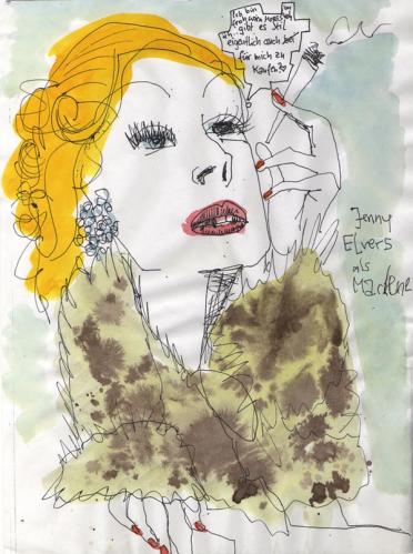 Cartoon: jenny elvers as marlene (medium) by illustrita tagged vip,famous,actor,blonde,media,germany,woman,frau