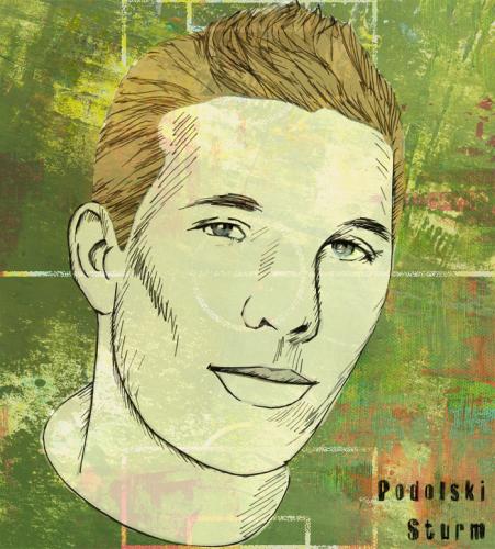 Cartoon: podolski (medium) by illustrita tagged man,mann,portrait,celebrity,prominenter,sports,football,fussball,em08