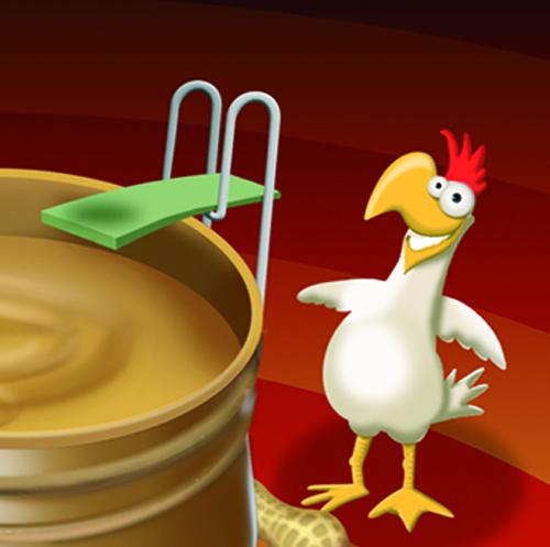 Cartoon: Chickensoup (medium) by Jo Drathjer tagged sprungturm,huehnersuppe,suppe,gockel,hahn,huhn