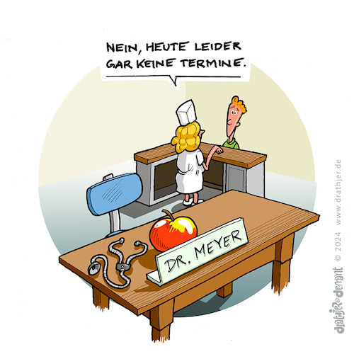 Cartoon: Keine Termine (medium) by Jo Drathjer tagged arzt,ärztin,praxis,behandlung,termin,krankenkasse,gesundheit