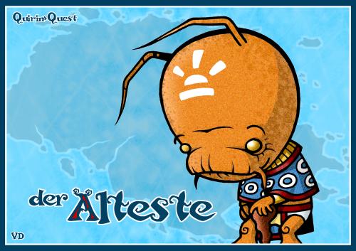 Cartoon: Ältester - Charakter aus QQ (medium) by volkertoons tagged volkertoons,volker,dornemann,kinderbuch,illustration,odyssee,fantasy,volkertoons,volker dornemann,kinderbuch,fantasybuch,odyssee,volker,dornemann