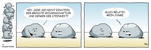 Cartoon: Einstein (medium) by volkertoons tagged volkertoons,cartoon,comic,strip,stein,steine,stone,stones,albert,einstein,lustig,humor,kalauer,comic,stein,steine,wissenschaftler,wissenschaft