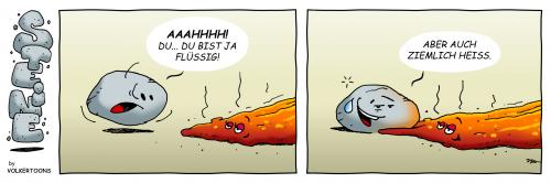 Cartoon: Lava (medium) by volkertoons tagged volkertoons,cartoon,comic,strip,stein,steine,sotne,stones,lava,magma,heiß,hot,heat,hitze,humor,lustig,stein,steine,comic,lava,heiß,hitze,verbrennen,flüssigket,vulkan,flirt,flirten,liebe