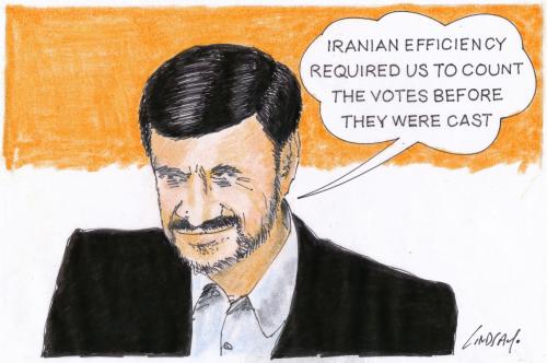 Cartoon: Iran (medium) by Lindsay Foyle tagged iran,election,democracy